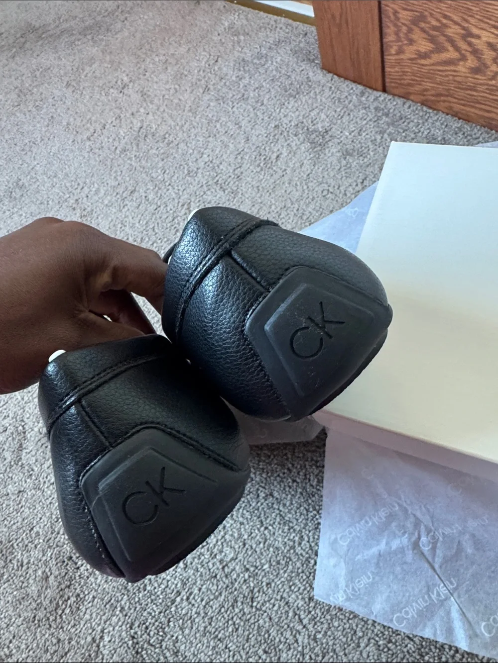 Calvin Klein Oliver Driving Loafers Black Slip On Moccasin Shoes SIZE 11.5